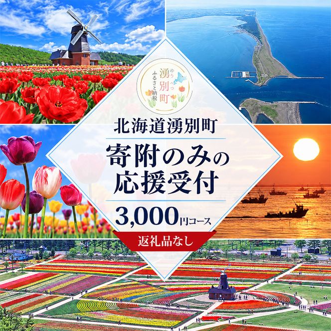 北海道湧別町 寄附のみの応援受付 3,000円コース（返礼品なし 寄附のみ 3000円）