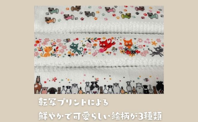 G2149 畦織プリントフェイスタオル【泉州タオル 国産 吸水 普段使い シンプル 日用品】