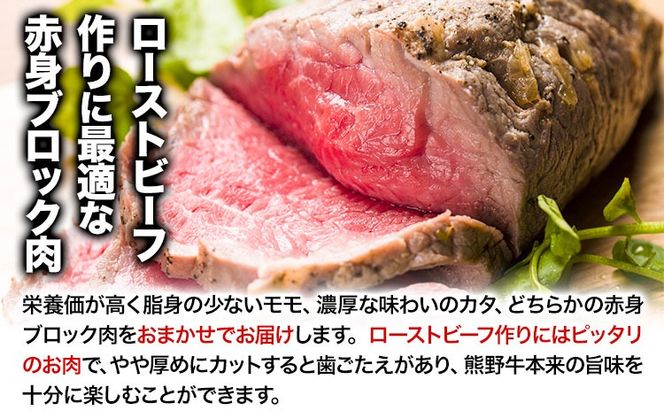 熊野牛 赤身ブロック モモまたはカタ 500g 粉山椒付き 澤株式会社(Meat Factory)《30日以内に出荷予定(土日祝除く)》 和歌山県 日高町 熊野牛 牛 うし 牛肉 赤身 ブロック 山椒 送料無料---wsh_fswkkakab_30d_22_29000_500g---