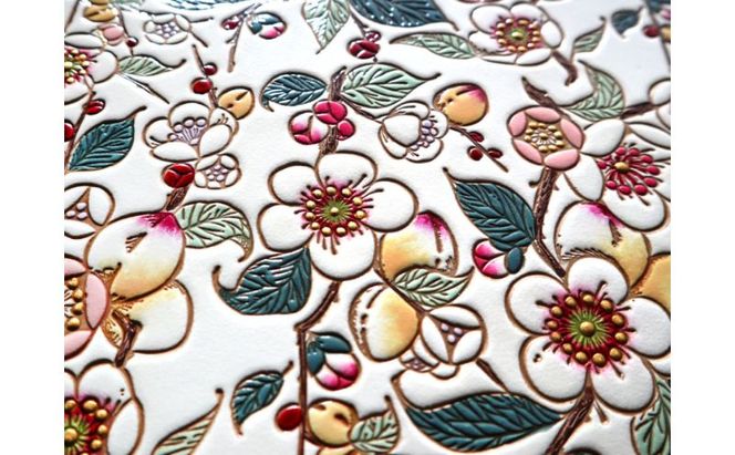 【文庫屋大関】パーソナルホルダー　梅花（メイホア）【皮革工芸品】 民芸品 雑貨 日用品 文房具 革小物 革製品 ファイル ケース 