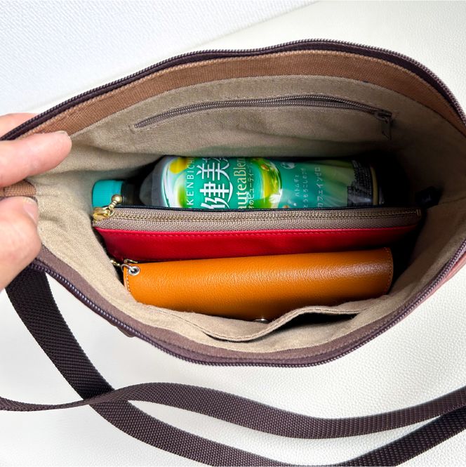 靴職人が作るレザーミニショルダー＜エンジ×赤×茶＞ 【0062-042-2】