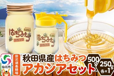 秋田県産はちみつ アカシアセット 500g×1本・250g×1本 田沢湖養蜂場|02_tyj-410201