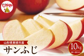 【2026年産】太陽の恵みをいっぱいに浴びたりんご「サンふじ」 約10kg(28～36玉入) 山形県 東根市　hi026-063