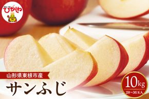 【2026年産】太陽の恵みをいっぱいに浴びたりんご「サンふじ」 約10kg(28～36玉入) 山形県 東根市　hi026-063