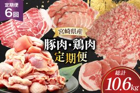 豚肉 鶏肉 宮崎県産 豚 鶏 6回 定期便 [南九フーズ 宮崎県 日向市 452061540] 切り落とし 小分け ロース とんかつ もも もも肉 鶏もも 鶏もも肉