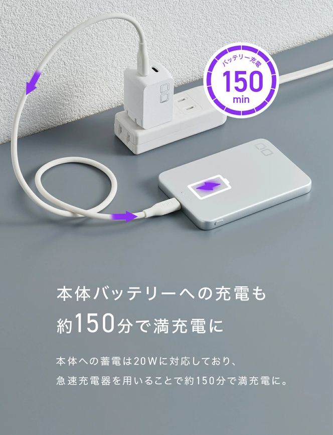 SMARTCOBY SLIM 5K(ブラック)| モバイルバッテリー 5000mAh ワイヤレス充電 Qi2対応 MagSafe対応スマホ対応 [薄さ8.7mm] 軽量 小型 薄型 USB-C 15W [2524]