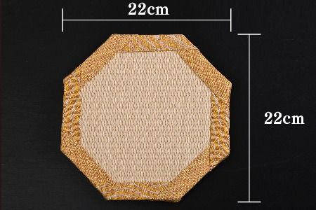 風水 八角形ミニ畳 【八角形 風水 健康運 金運 開運 邪気払い 和紙表 撥水加工 変色しづらい 手作り 卓上 おしゃれ マウスパッド 小物】(H075112)