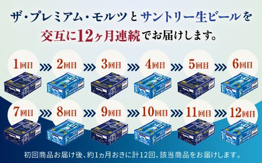 FK7-0515_【プレミアムモルツ・サントリー生ビール交互12回定期便】各350ml ×24本 熊本県 嘉島町 ビール ギフト 贈り物 酒 アルコール