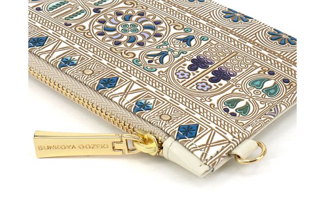 【文庫屋大関】すっきりカードケース　アポロン＜ブルー＞【皮革工芸品】 ファッション小物 雑貨 フラグメントケース 小銭入れ付き 収納 スマート 日本製 青 