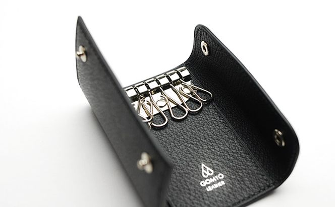 【GOMYO　LEATHER】猪革　手縫いキーケース（黒） ファッション 小物 