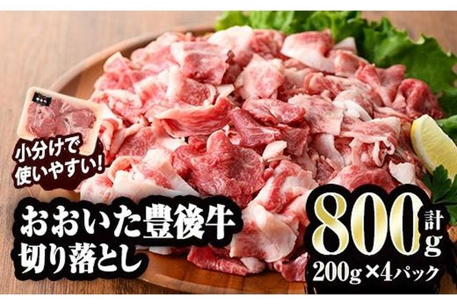 おおいた豊後牛 切り落とし (計800g・200g×4P) 国産 牛肉 肉 和牛 ブランド牛 小分け 大分県産  大分県 佐伯市 【FW011】【 (株)ミートクレスト】