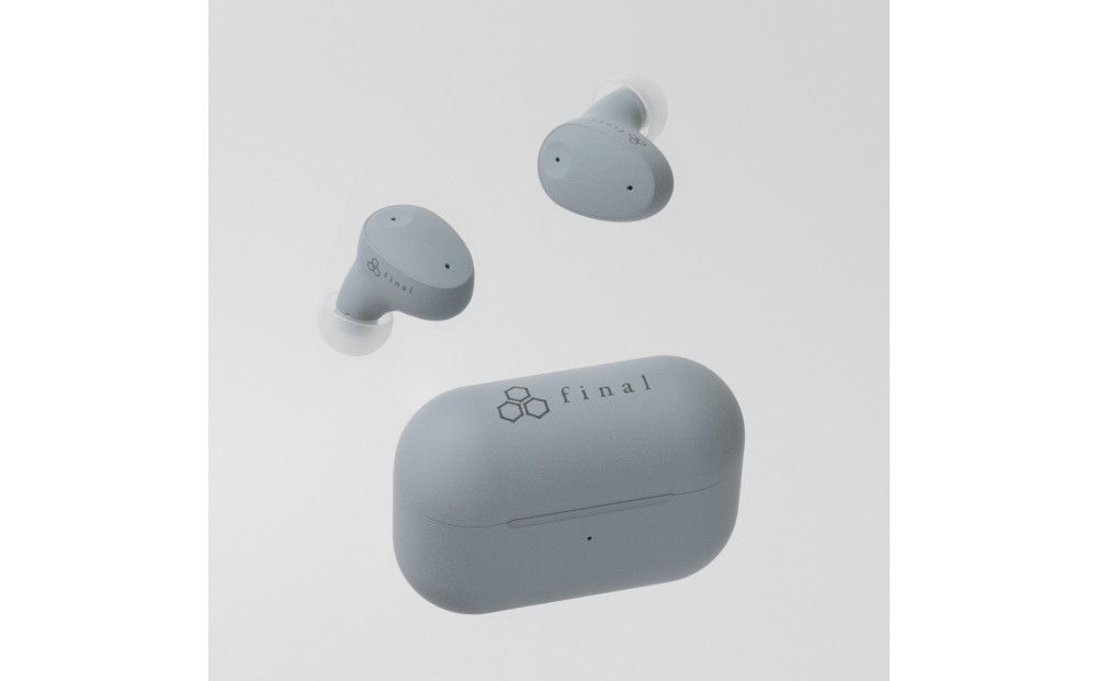 ANC完全ワイヤレスイヤホン final ZE300 SKY GRAY/ ZE3000 小型モデル /ノイズキャンセリング/ノイキャン/外音取り込み/マイク付き 141305_DC56VC03