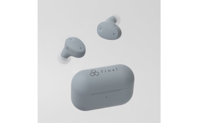 ANC完全ワイヤレスイヤホン final ZE300 SKY GRAY/ ZE3000 小型モデル /ノイズキャンセリング/ノイキャン/外音取り込み/マイク付き 141305_DC56VC03