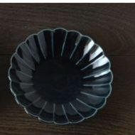 砥部焼 菊型皿セット（直径約17cm×2枚） 紺 IKTS011-3
