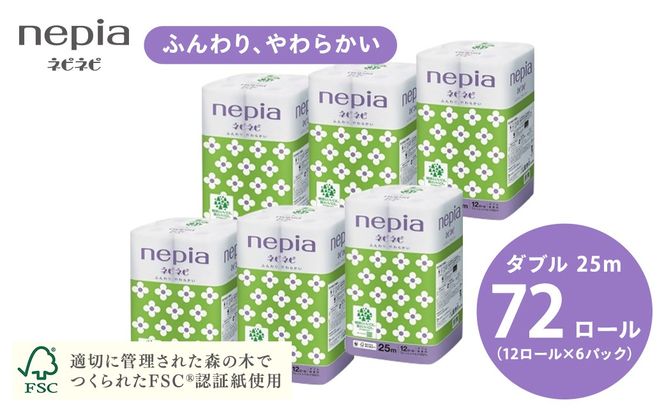 ネピアネピネピトイレットロール12ロールダブル×6パック