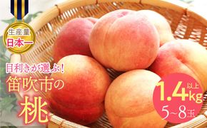 【2026年発送★先行予約】目利きが選ぶ！笛吹産桃 1.4kg以上（5～8玉） 168-101-26y