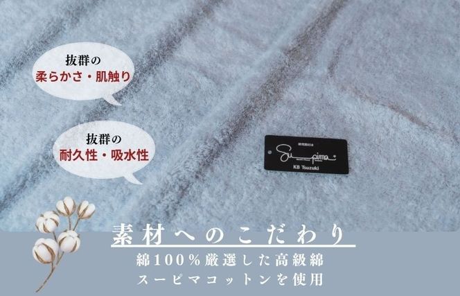 099H4636 スーピマフェイスタオル 8枚（グレー）【国内製造 日本製 泉州タオル スーピマコットン 無地 吸水力 耐久性】
