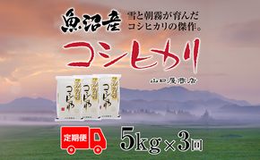 定期便 全3回 魚沼産コシヒカリ 5kg お米 米 コメ 