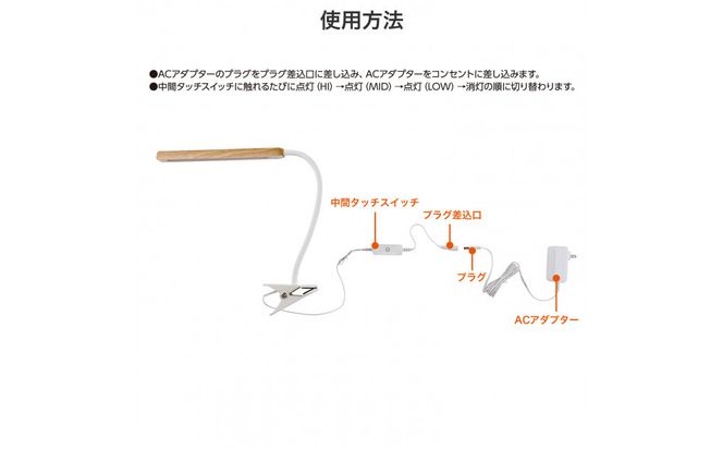 ＬＥＤクリップライト　スティックＷＤ　SPOT-LL301N(WD) 272183_AZ187