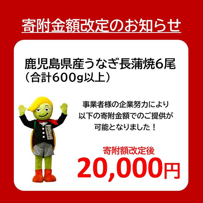【数量限定】鹿児島県産うなぎ長蒲焼6尾　 (合計600g以上) 464686_A920