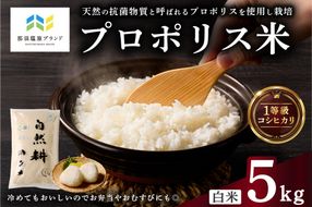 ns063-002 【那須塩原ブランド認定品】プロポリス米（1等級コシヒカリ 白米5kg)【令和7年度産米】