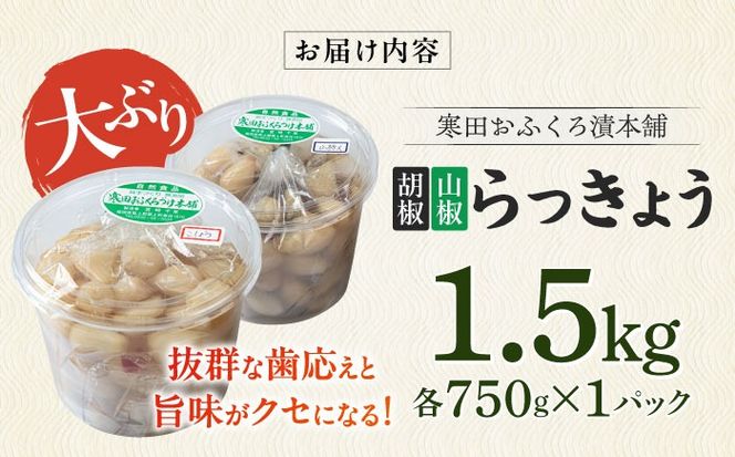 【8月発送予約】らっきょう 1.5kg（胡椒750g・山椒750g）　《築上町》【寒田おふくろ漬本舗】[ABDO005]