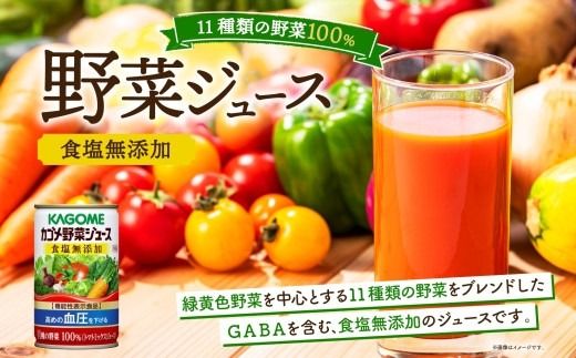 ns038-003　カゴメ 野菜 ジュース 食塩 無添加 160g × 6缶 100% 機能性表示食品 11種類の野菜 濃縮トマト 緑黄色野菜 野菜ジュース セロリ ビート レタス キャベツ ほうれん草 食塩不使用 無塩 缶 飲料 ドリンク とまと GABA 血圧 かごめ KAGOME 送料無料 那須塩原市