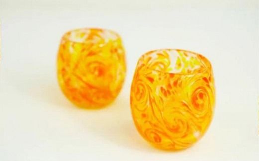 皿 琉球ガラス【沖縄県工芸士・松田英吉作】食器 10点セット：うずマンゴー