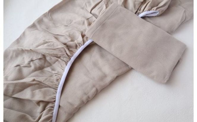 G1950 【tissu de coton/ハニカム織】泉州南部織 「ボックス」シングルシーツ＆ピロー（BE）