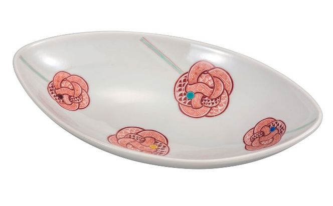 九谷焼　8.5号鉢　赤絵水引文 　a01　大志窯 食器 キッチン雑貨 キッチンアイテム 雑貨 お皿 食卓 テーブルコーディネート 盛り付け 