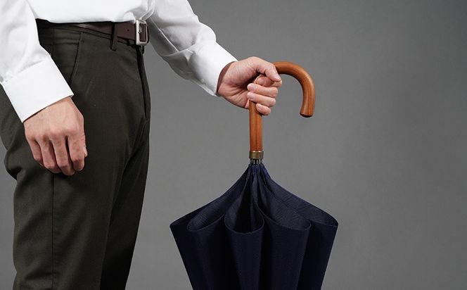 槙田商店【晴雨兼用紳士傘】MAKITA STANDARD (長傘 ネイビー) CB079 ｜老舗の職人が作る日本製のおしゃれな高級傘