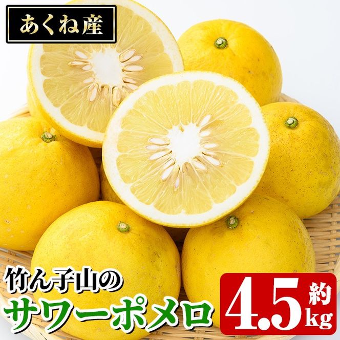 竹ん子山のサワーポメロ(約4.5kg) 国産 鹿児島県産 阿久根産 柑橘 果物 フルーツ 果実 期間限定 【竹ん子山】akn097-12