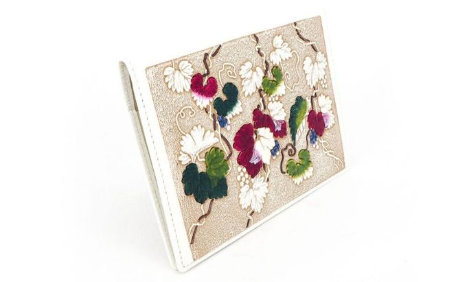 【文庫屋大関】パーソナルホルダー　野葡萄【皮革工芸品】 民芸品 雑貨 日用品 文房具 革小物 革製品 ファイル ケース 