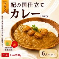 紀の国仕立て カレー （チキン） 6食 中辛 1人前200g（A1197-1）