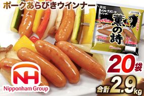 日本ハム 薫の詩 ウインナー 145g×20袋 [日本ハムマーケティング 宮崎県 日向市 452060957] 豚肉 あらびき ポーク ソーセージ ニッポンハム