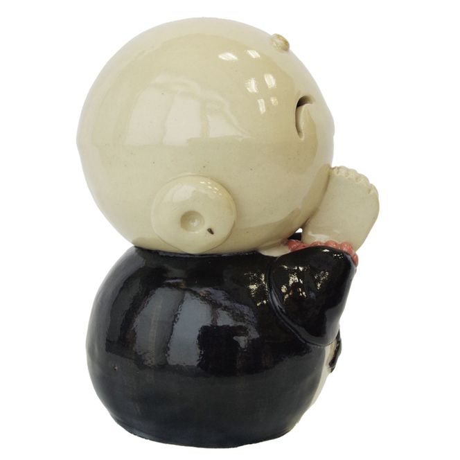 ほっこりおじぞうさん（中）丸耳【インテリア 陶器 おじそうさま 飾り】(BF203)