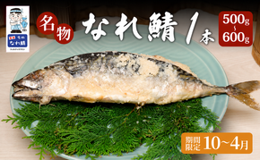 名物なれ鯖 1本 500g～600g 期間限定10月から翌年4月 
