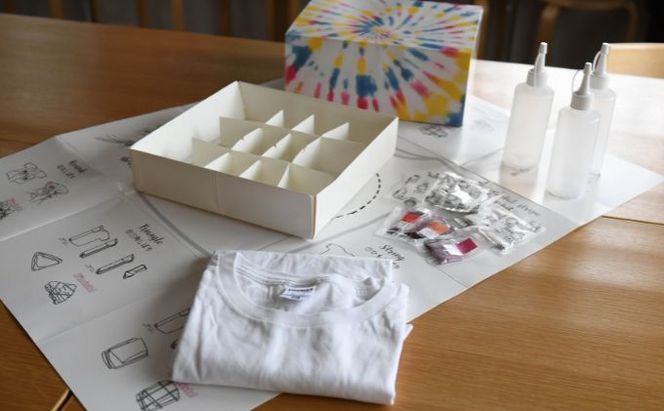 タイダイ染めオリジナルTシャツ作成キット　XLサイズ 5パターンから1つ選択可能　【自分探求、おひとり様キット】 ファッション 自宅 タイダイ染めキット 体験キット 思い出 おうち時間 