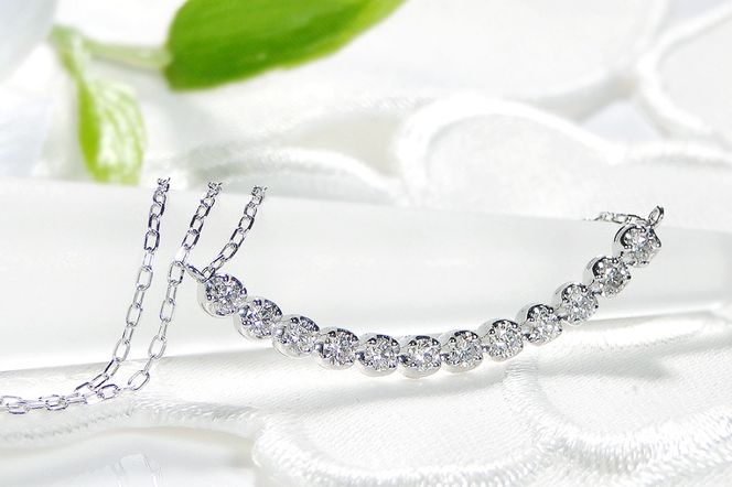 Pt900【0.40ct】ライン ダイヤモンド ネックレス ペンダント EmN0033 SWCJ006-pt