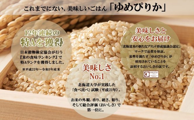 定期便 隔月3回 北海道産 ゆめぴりか 玄米 3kg×4袋 計12kg 小分け 米 特A 国産 ごはん グルメ 食物繊維 ヘルシー お取り寄せ 備蓄 長期保存 プレゼント 贈答 ギフト ようてい農業協同組合 ホクレン 送料無料 北海道 倶知安町 