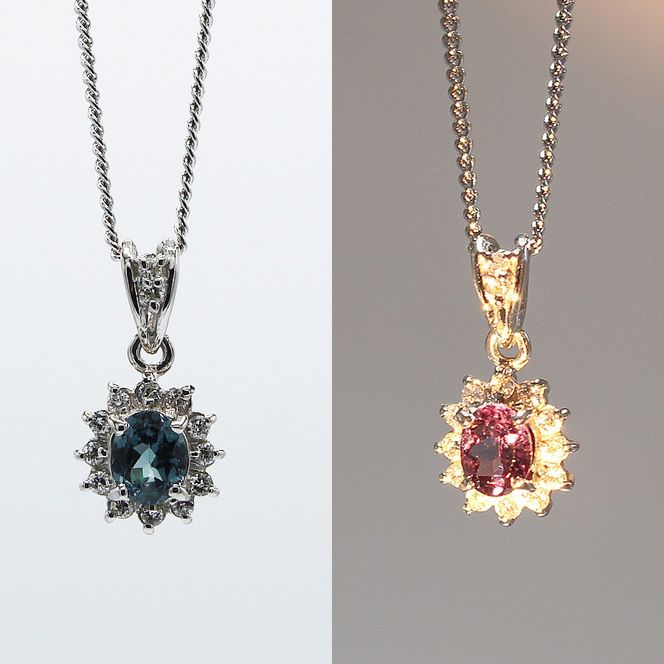 カラーチェンジガーネット ペンダント 0.5ct K10WG  （13403）　BR-39