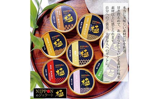 中津川市之瀬 素材の旨みを最大限に活かしたジェラート「極ーきわみー 厳選8種set」 F4N-1831