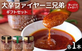 大辛ファイヤー 三兄弟ギフトセット 中津川市 加子母 大辛ファイヤー もりのいえ 激辛ソース トマトソース 唐辛子 にんにく スパイス スパイシー ソース 料理ソース ギフトセット F4N-1851