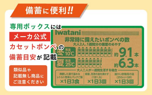 イワタニ　カセットガス　専用ボックス入り 12本組 CB-250-OR-12BOX【FI10W】