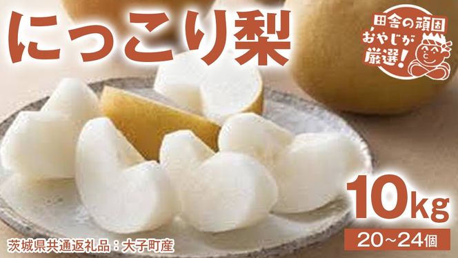 にっこり梨 10kg（20〜24個）【2026年10月より発送開始】（茨城県共通返礼品 [梨]：大子町産）田舎の頑固おやじが厳選！ なし ナシ 果物 フルーツ 茨城県産 [BI431-NT]
