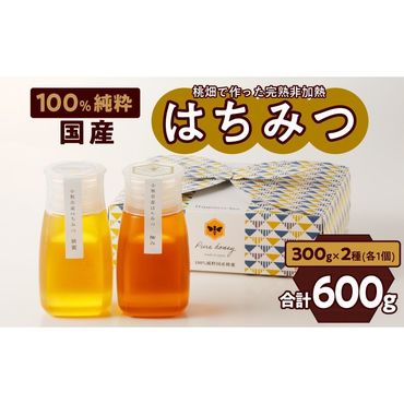 ＜国産＞新蜜＆極み 桃畑で作った完熟非加熱はちみつ2種（300g×2個）【愛知県小牧市】 [055A16]