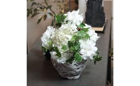 フラワーアレンジメント 【数量限定訳ありアウトレット】お供えアーティフィシャルアレンジメント「フォーユー」 アーティフィシャルフラワー 造花 ダリア トルコキキョウ アジサイ アイビー 墨田区 東京都