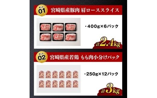 ※回数が選べる※厳選！宮崎県産豚肉鶏肉定期便 【 豚肉 豚 肉 鶏肉 鶏 肉 国産 宮崎県産 小分け 】 [B11111t3][B11110t5]