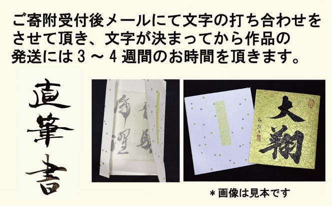 099H4650 書道家による直筆書 上平梅径 直筆書(金2字)
