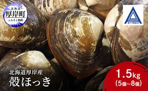 新鮮 北海道 厚岸産 殻ほっき 1.5kg (5個～8個) [ ホッキ 北寄 貝 産地直送 魚介類 バーべキュー ]